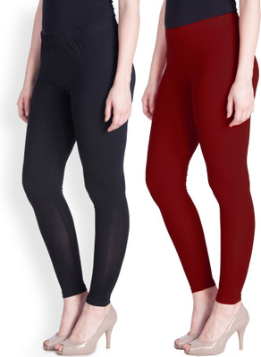 Lyra Ankle Length  Ethnic Wear Legging(Black, Maroon, Solid)