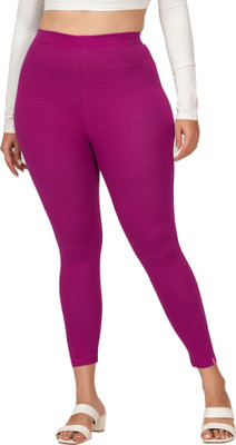 LoveiT Ankle Length Western Wear Legging(Purple, Solid)