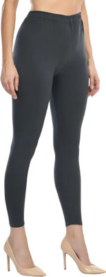 Sukhharta Ankle Length Western Wear Legging(Grey, Solid)