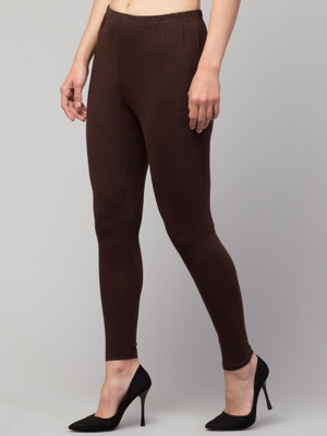 RIIPO Ankle Length Western Wear Legging(Brown, Solid)