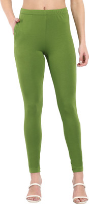 OneSky Footed  Western Wear Legging(Green, Solid)