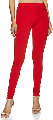 FC First Choice Churidar Length Ethnic Wear Legging(Red, Solid)