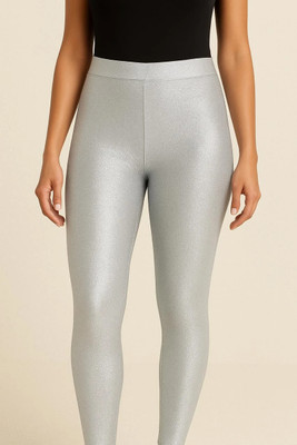 NexG Ankle Length Western Wear Legging(Silver, Solid)