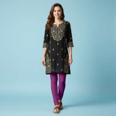 QT Churidar Length Western Wear Legging(Purple, Solid)