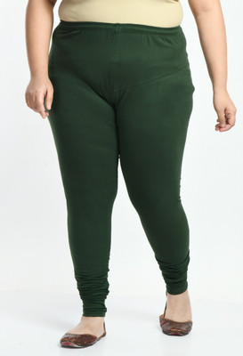 HypeLook Churidar  Ethnic Wear Legging(Green, Solid)