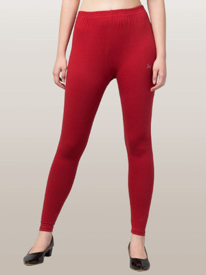 Trend Level Ankle Length  Western Wear Legging(Maroon, Solid)