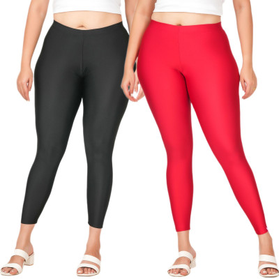 LoveiT Ankle Length Western Wear Legging(Black, Red, Solid)