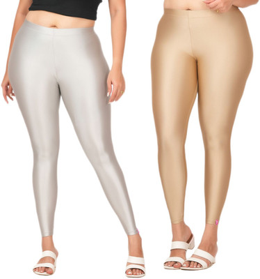 LoveiT Ankle Length Western Wear Legging(Grey, Beige, Solid)