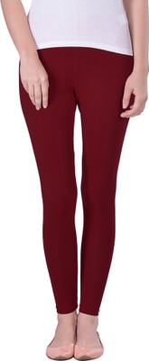 Lyra Ankle Length  Ethnic Wear Legging(Maroon, Solid)