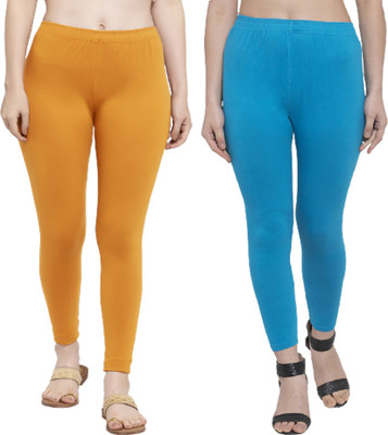 Style Access Ankle Length  Western Wear Legging(Yellow, Blue, Solid)