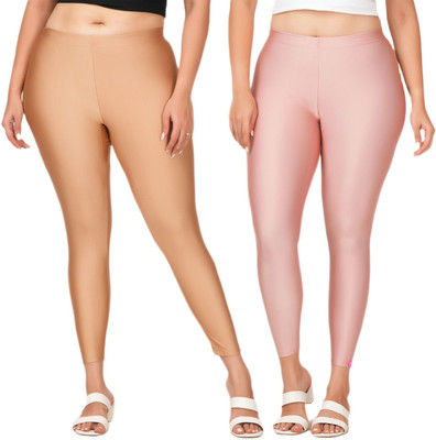 LoveiT Ankle Length Western Wear Legging(Brown, Pink, Solid)