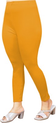 EV11 Ankle Length  Western Wear Legging(Yellow, Solid)