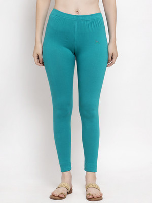 Trend Level Ankle Length  Western Wear Legging(Light Green, Solid)
