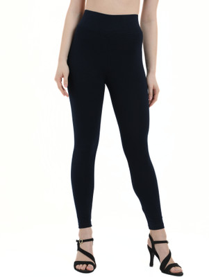 BELORE SLIMS Ankle Length Western Wear Legging(Dark Blue, Self Design)
