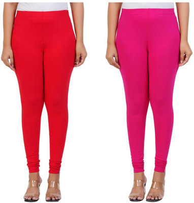 Lovely Bliss Churidar  Western Wear Legging(Red, Pink, Solid)