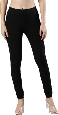 femmora Churidar  Ethnic Wear Legging(Black, Solid)