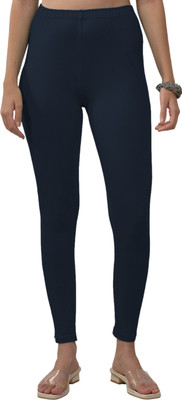 Lyra Ankle Length  Ethnic Wear Legging(Dark Blue, Solid)