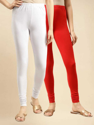 radharaaman fashion Churidar  Western Wear Legging(White, Solid)