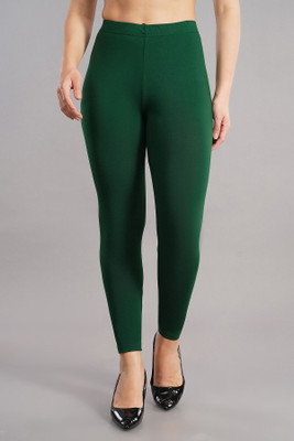 Shsuvia Ankle Length Western Wear Legging(Dark Green, Solid)