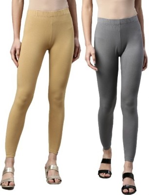 Missiva Ankle Length Western Wear Legging(Beige, Solid)