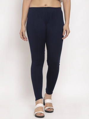 Trend Level Ankle Length Western Wear Legging(Dark Blue, Solid)