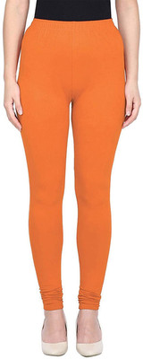 E Solutions Churidar  Ethnic Wear Legging(Orange, Solid)