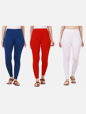 BuyNewTrend Ankle Length Western Wear Legging(Blue, Red, White, Solid)