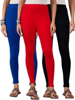 DIMPY GARMENTS Ankle Length Western Wear Legging(Blue, Black, Red, Solid)