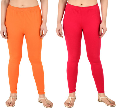 Samiksha Fashion Western Wear Legging(Orange, Solid)