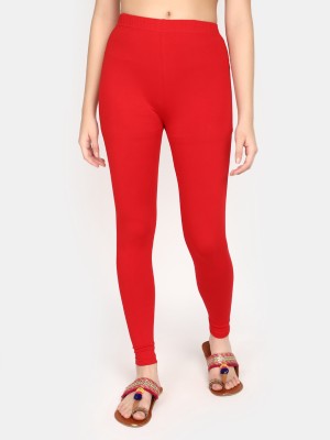 V-MART Ankle Length Ethnic Wear Legging(Red, Solid)