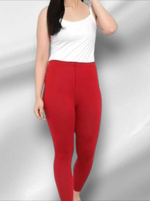 AK ULTIMATE Ankle Length Ethnic Wear Legging(Red, Solid)