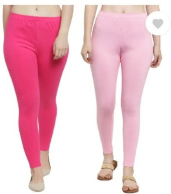 PENTTO Ankle Length  Western Wear Legging(Pink, Solid)