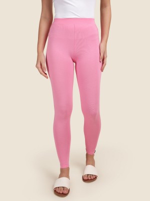 TWIN BIRDS Ankle Length  Western Wear Legging(Pink, Solid)