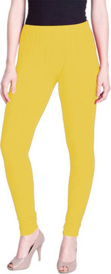 LUX LYRA Churidar  Western Wear Legging(Yellow, Solid)