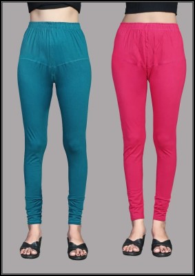 GN SPORTS Churidar  Western Wear Legging(Green, Pink, Solid)