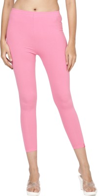 Brilon Ankle Length Western Wear Legging(Pink, Solid)