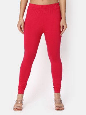 V-MART Churidar  Ethnic Wear Legging(Red, Solid)