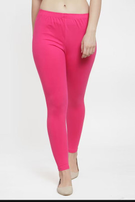 DEVPREET Ankle Length  Western Wear Legging(Pink, Solid)