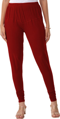 Lyra Churidar  Ethnic Wear Legging(Red, Solid)