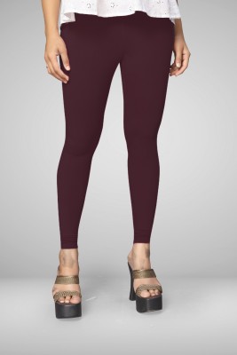 cotton sugar Ankle Length  Western Wear Legging(Maroon, Solid)