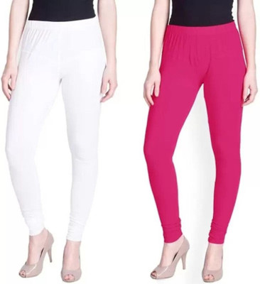 Mimi Churidar  Western Wear Legging(Pink, Solid)
