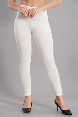 Shsuvia Ankle Length Western Wear Legging(White, Solid)
