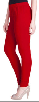 KFFashion Churidar  Ethnic Wear Legging(Red, Solid)