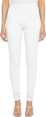 RangBlu Churidar  Ethnic Wear Legging(White, Solid)