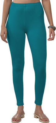 Lyra Ankle Length  Ethnic Wear Legging(Blue, Solid)