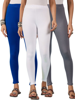 DIMPY GARMENTS Ankle Length Western Wear Legging(Blue, Grey, White, Solid)