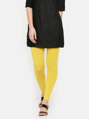 VEENXT Ankle Length  Ethnic Wear Legging(Yellow, Solid)