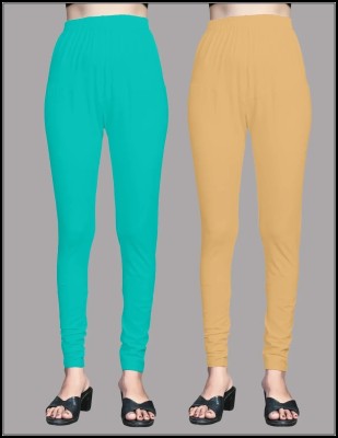 GN SPORTS Churidar  Western Wear Legging(Green, Beige, Solid)