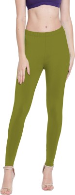 Presta Ankle Length Western Wear Legging(Dark Green, Solid)