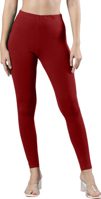 femmora Ankle Length Ethnic Wear Legging(Maroon, Solid)